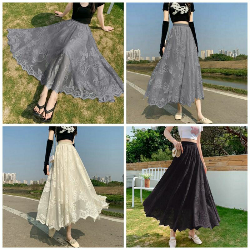 (Bisa cod) Rok Brukat Pesta /Rok Panjang Wanita / Rok 7/9