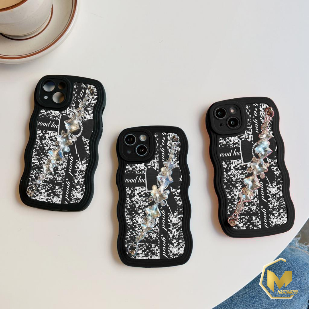 GC34 GC43 CASE CASING SOFTCASE SILIKON WAVY WAVE CARACTER RANTAI DIAMOND GRIP FOR VIVO Y91 Y93 Y91 Y91C Y1S V5 V5S V5LITE Y66 Y67 V7+ V21 MA4889