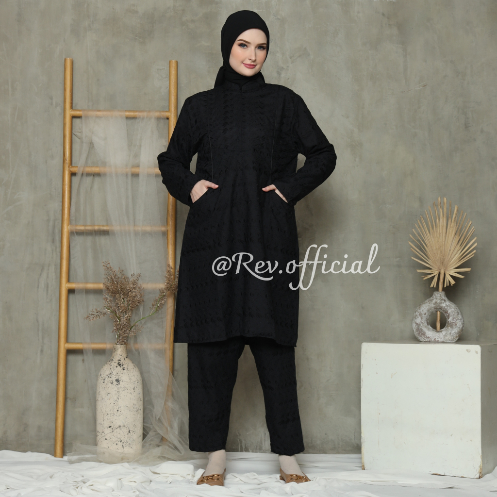Baju Umroh Wanita Set Atas Bawah Setelan Tunik Haji Dan Umroh