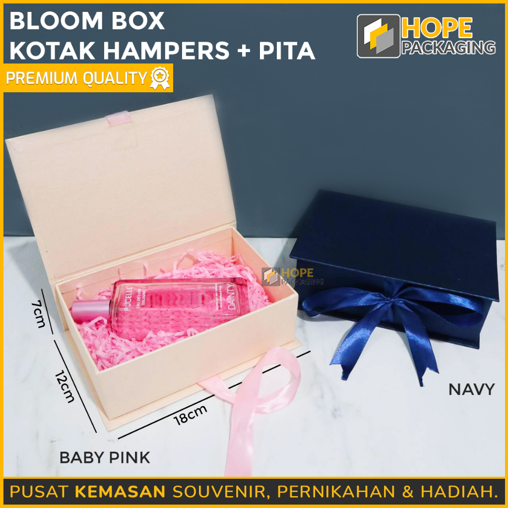 

Bloom Box Kotak Hampers + Pita / Kotak Hadiah / Gift Box 18x12x7cm