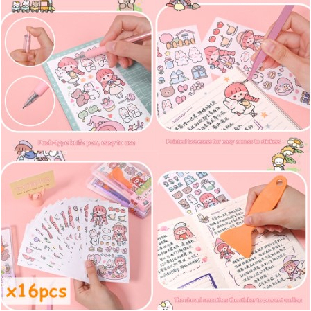 STIKER MOMO SET LENGKAP SPATULA PINSET P1SAU