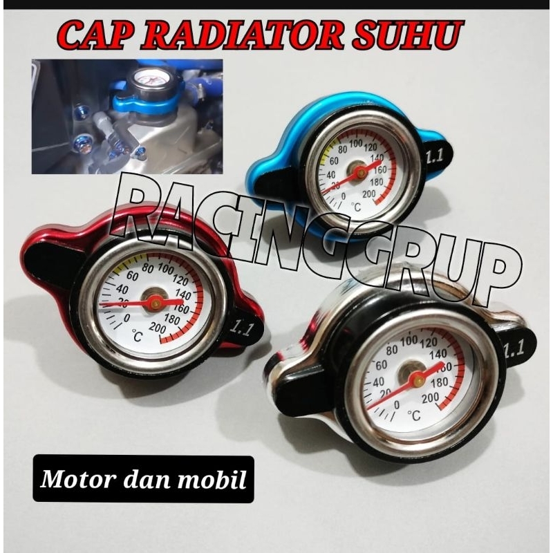 TERMURAH TUTUP CAP RADIATOR ALMU SUHU D1 SPEC INDIKATOR THERMO SUHU UNIVERSAL MOBIL MOTOR BISA PAKAI