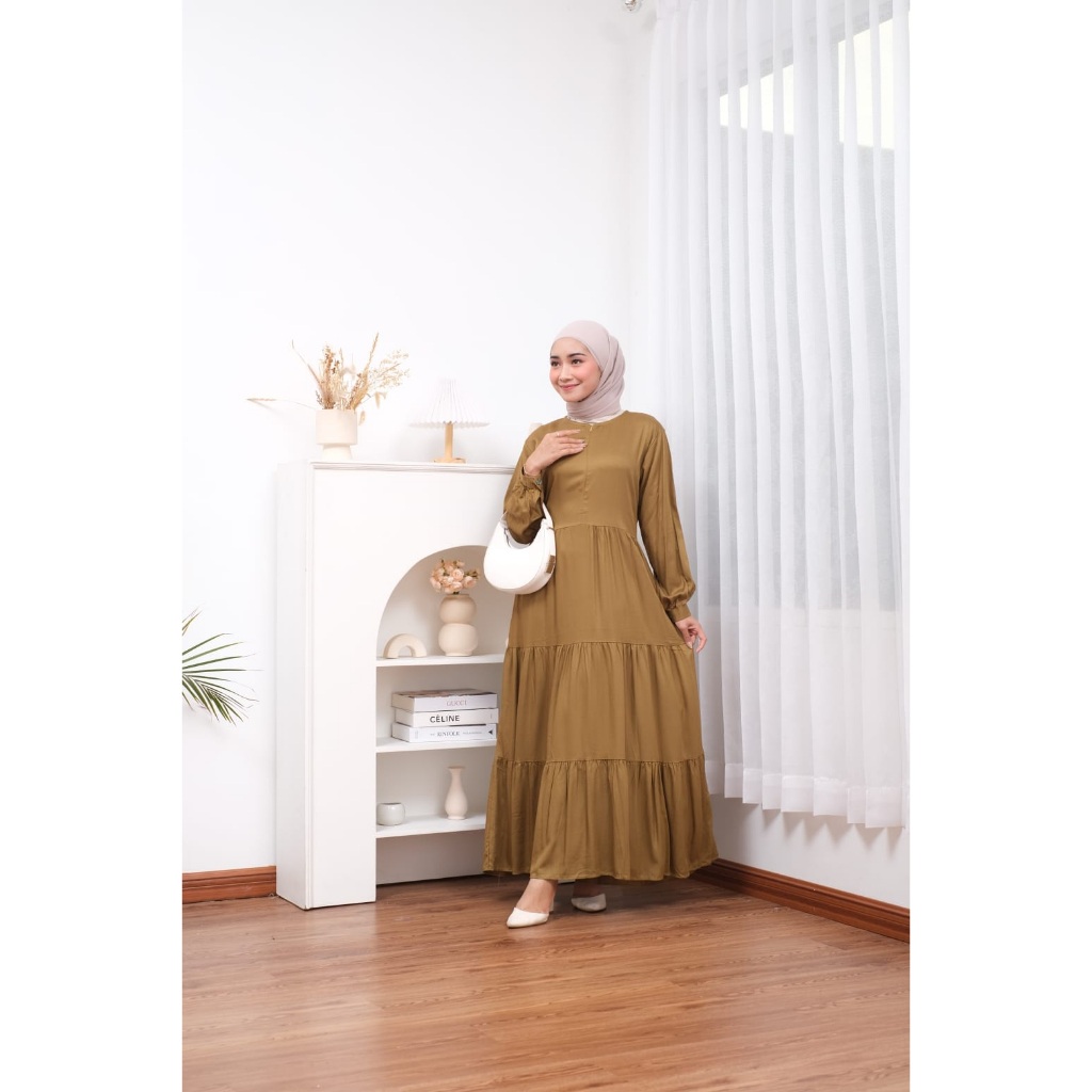 INARA DRESS BAHAN RAYON TWILL /  Gamis Kondangan BAJU DEWASA MURAH TERBARU 2023 Busui Friendly / GAMIS WANITA