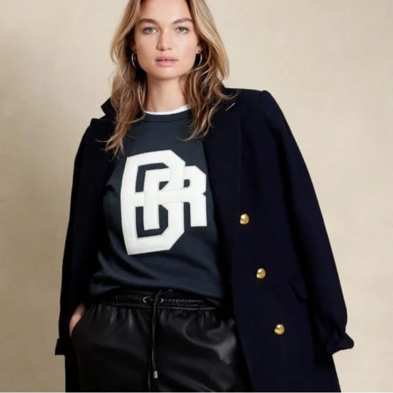 BR big logo sweatshirt navy &amp;Cream