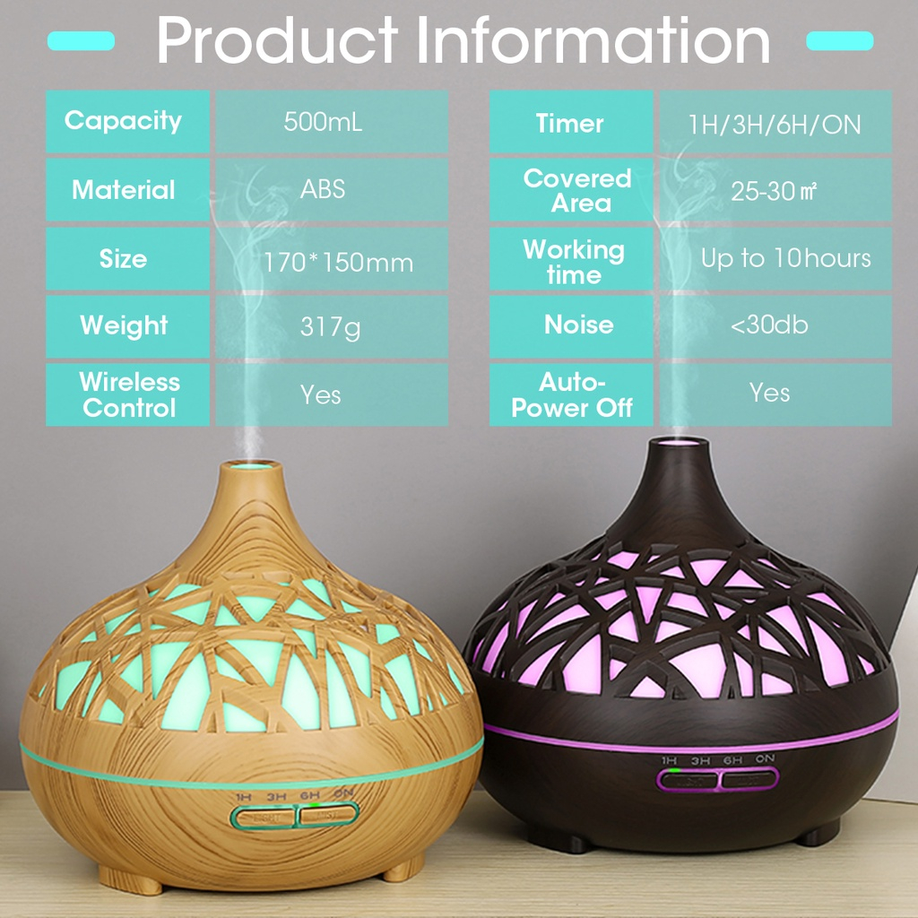 (COD)500ML Air humidifier aromatherapy diffuser aromatherapy essential oil aromatherapy diffuser