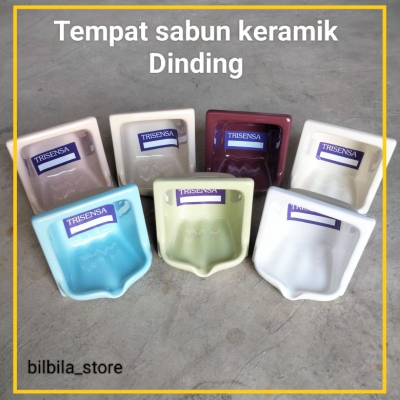 tempat sabun keramik batangan / tempat sabun tempel tanam dinding / tempat sabun merk trisensa