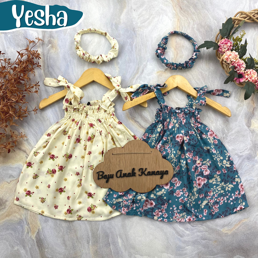 3-18 BLN DRESS BAYI YESHA DRESS BAYI PEREMPUAN FREE HEADBAND by BAJU ANAK KANAYA