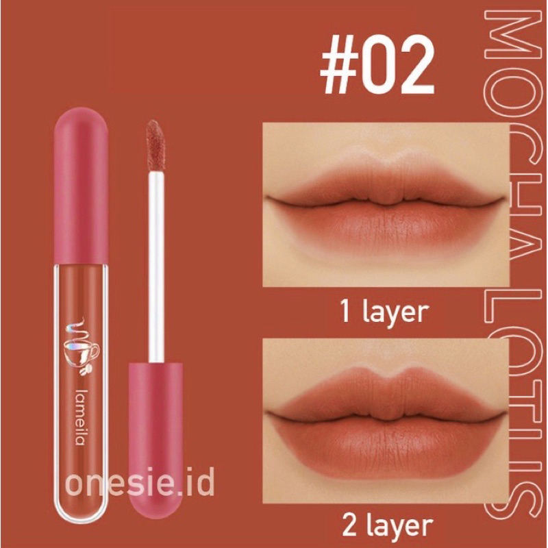 bgskinbukittinggi- LAMEILA Lip Glaze Velvet Matte Lip Gloss Lipstik Cair Pelembab Lisptick 1041