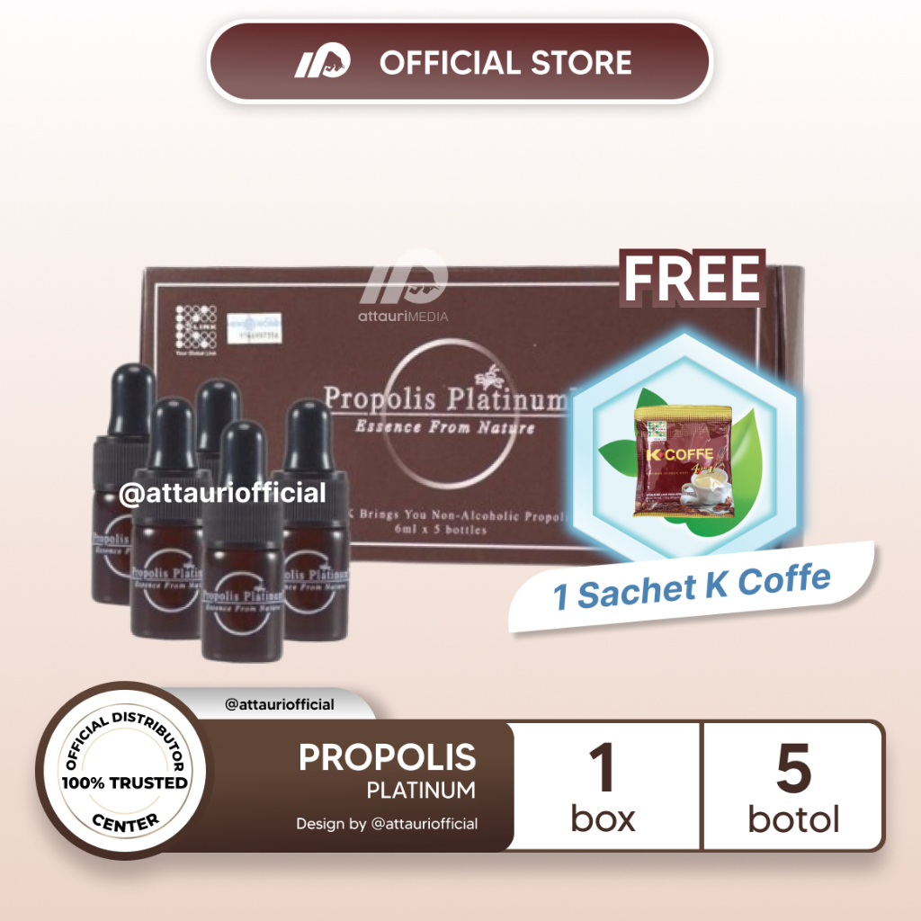 Propolis Platinum Essence from Nature 1 Box isi 5 pcs 6 ml K Link Original Anti Bakteri Anti Jamur A