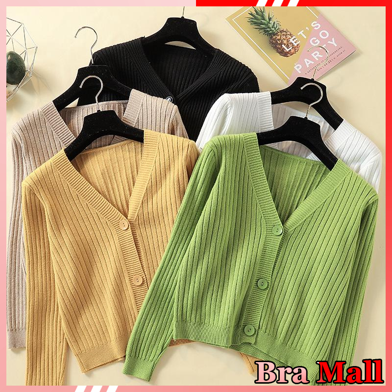 【 Bra Mall 】BJ-001 Cardi Rajut Wanita Import Premium Korean Style | Oversize Cardigan Premium Wanita | Basic Cardigan Rajut Wanita