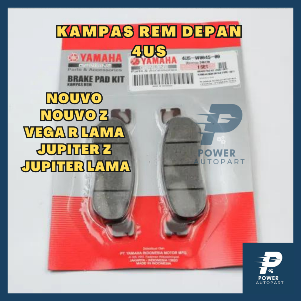 Kampas Rem Depan / Dispad YAMAHA Nouvo, Nouvo Z, F1ZR, Vega R, Jupiter Z KUALITAS ORIGINAL ASLI - 4U