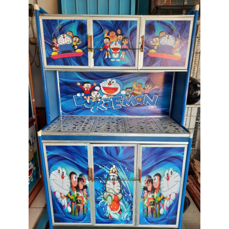 Rak Piring 3 Pintu Keramik Gambar Doraemon/Hellokity