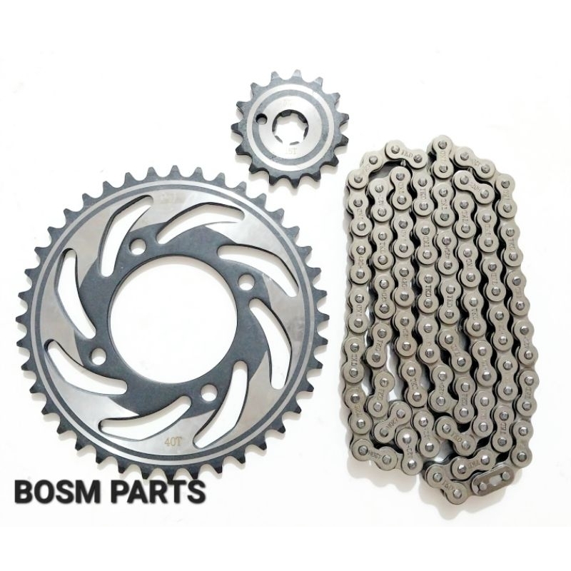 GIR GEAR SET YAMAHA DEPAN BELAKANG+RANTAI VEGA ZR 420 FORCE FI JUPITER Z NEW TOKAIDO