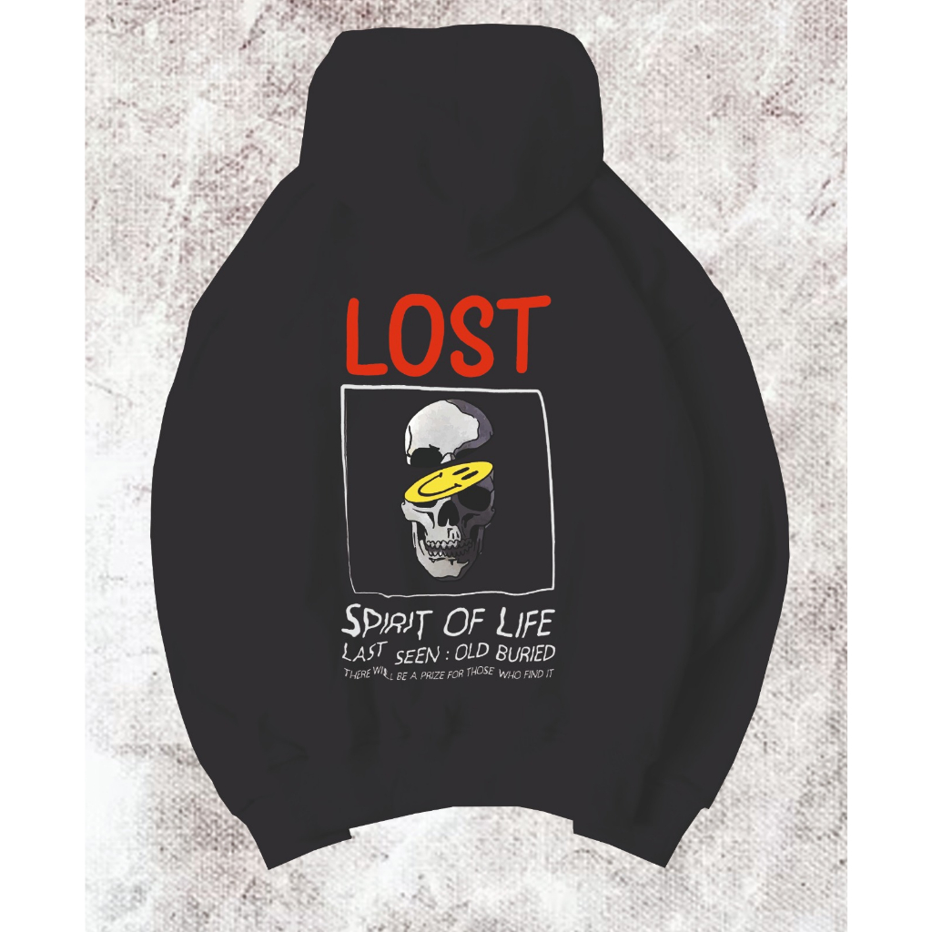 HOODIE LOST OF SPIRIT// FLEECE TEBAL LEMBUT ONE SIZE FIT TO L //SWEATER PREMIUM TERBARU