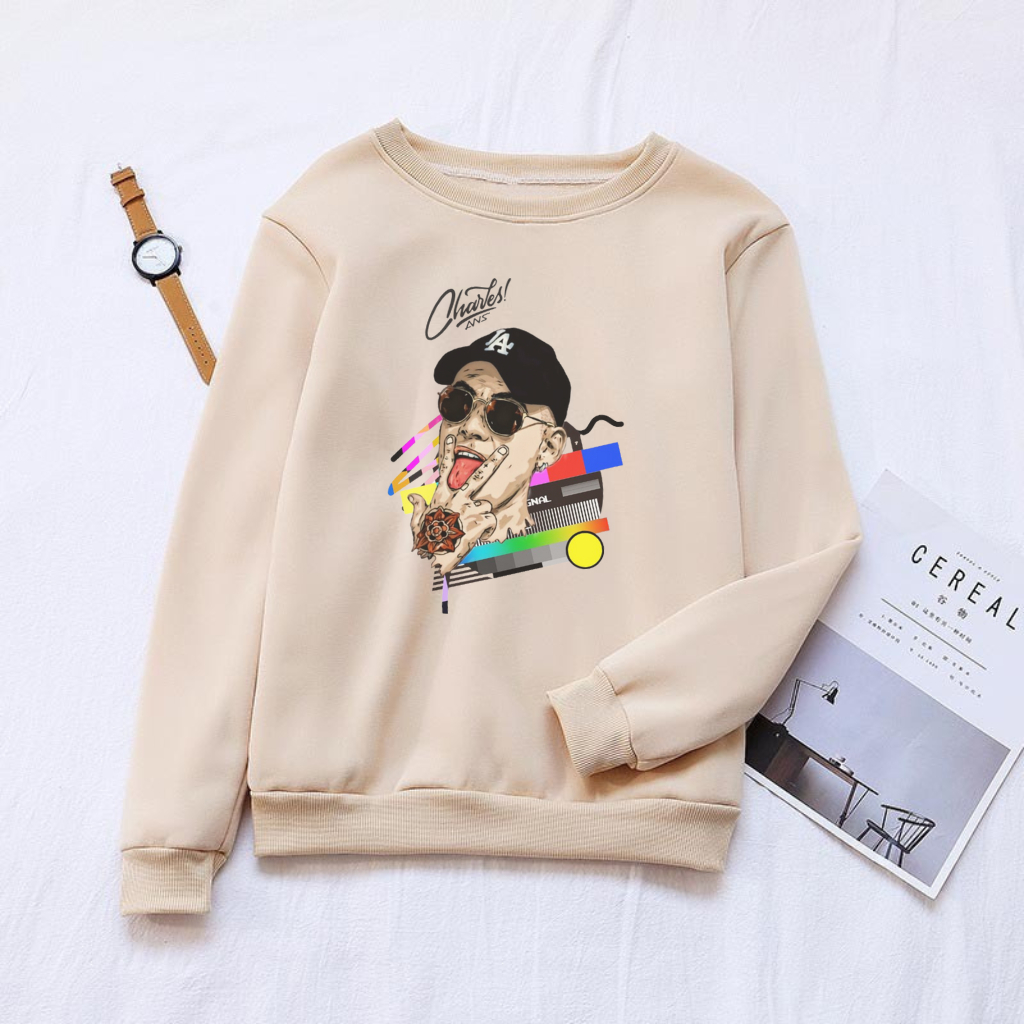 SWEATER PRIA TERLARIS Crewneck Basic Sablon Pria Wanita Switer Distro (BAYAR DI TEMPAT)