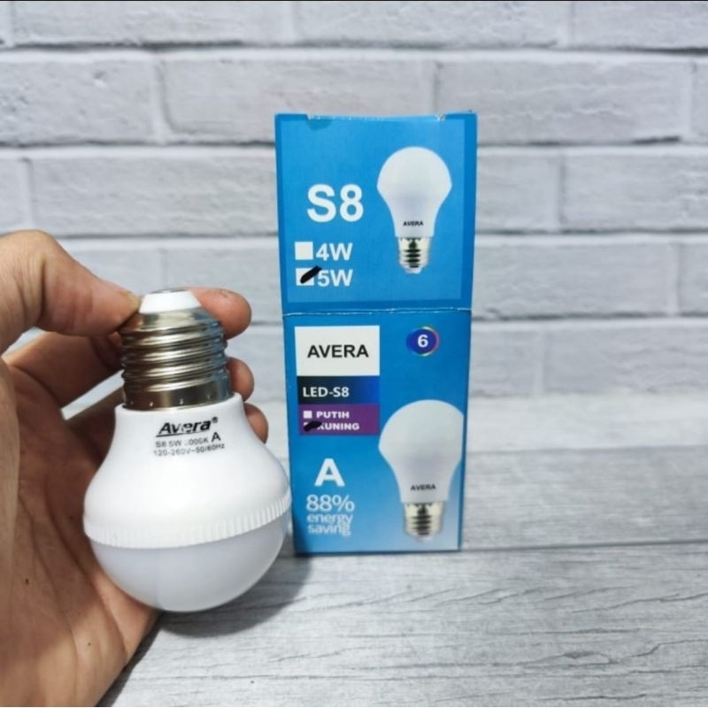 Avera Lampu Led Murah 5 Watt 5W A bulb 3000K Warmwhite Kuning Berkualitas