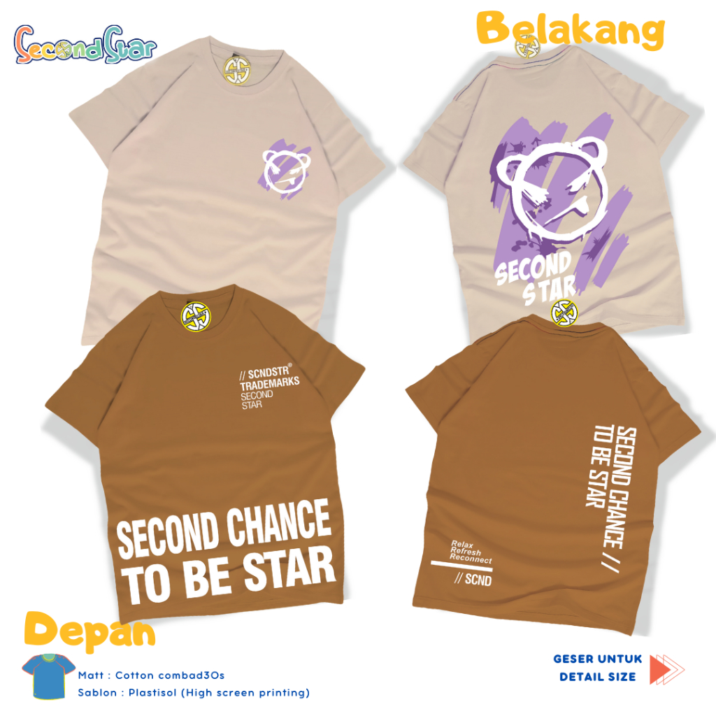 Second Star baju anak Laki-laki perempuan Kaos oblong 1 - 12 tahun Street Wear