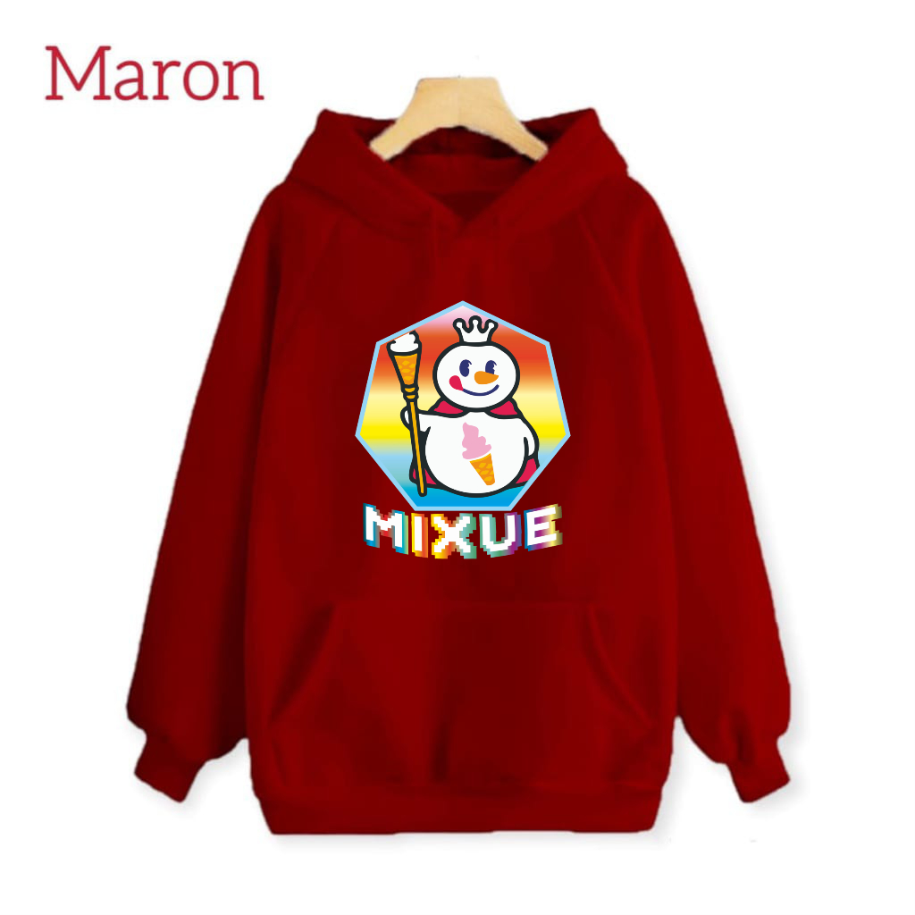 Sweater Hoodie Anak Cewek Cowok Mixue Pelangi