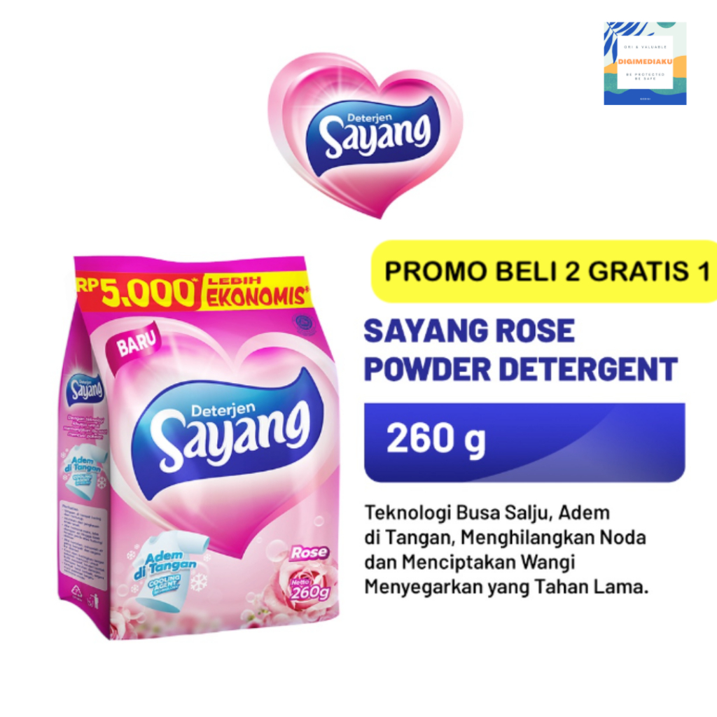 Sayang Powder Detergent 260 gr DETERGEN SAYANG 260 gr DETERJEN SAYANG 260 gr DETERGEN BUBUK DETERJEN BUBUK 260gr