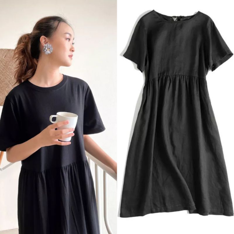 Midi dress rempel dress model rempel polos