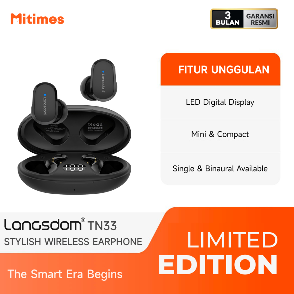 Langsdom TN33 True Wireless Bluetooth Headset TWS Blueatooth