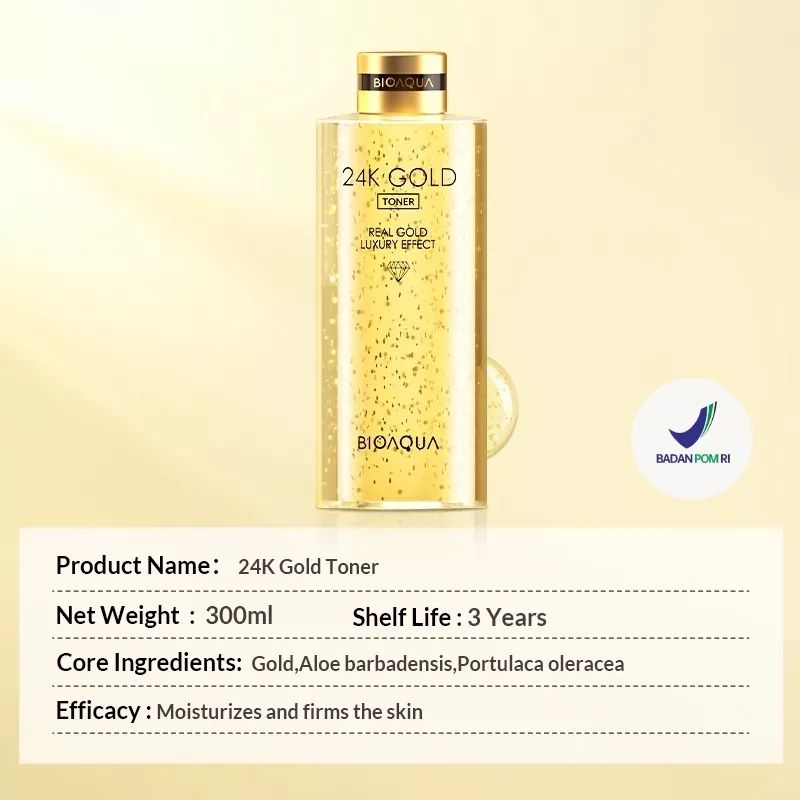 BIOAQUA 24K Gold Toner Real Gold Luxury Effect 300 ml