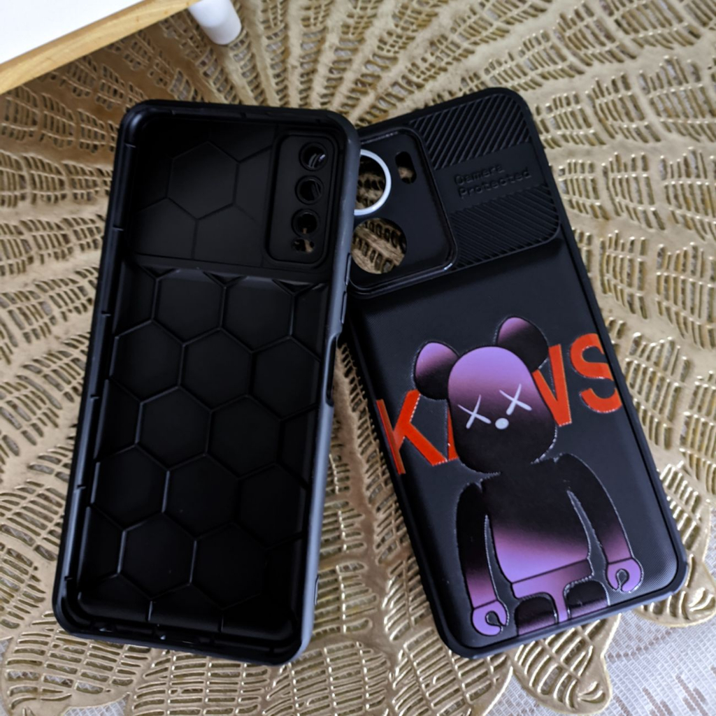 Case Oppo A1K C1 A3S A5S A5 2020 A7 A9 2020 A11K A12 A16 A16S A17 A54 4G F9 Casing Aesthetic Kaws Purple Bear Pro Camera Premium