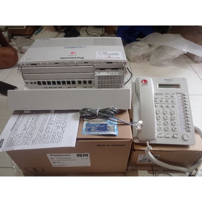 MESIN PABX PANASONIC KX-TES 3 LINE 8 EXTENSION SECOND LIKE NEW + DUS + TELEPON MASTER 1 UNIT REAL BARU