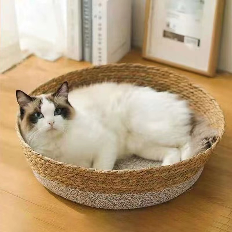 Petopedia Kasur Kucing Cat Bed Ranjang Kucing Rotan Organik 100% Katun Organic Cat Bed Nest Natural