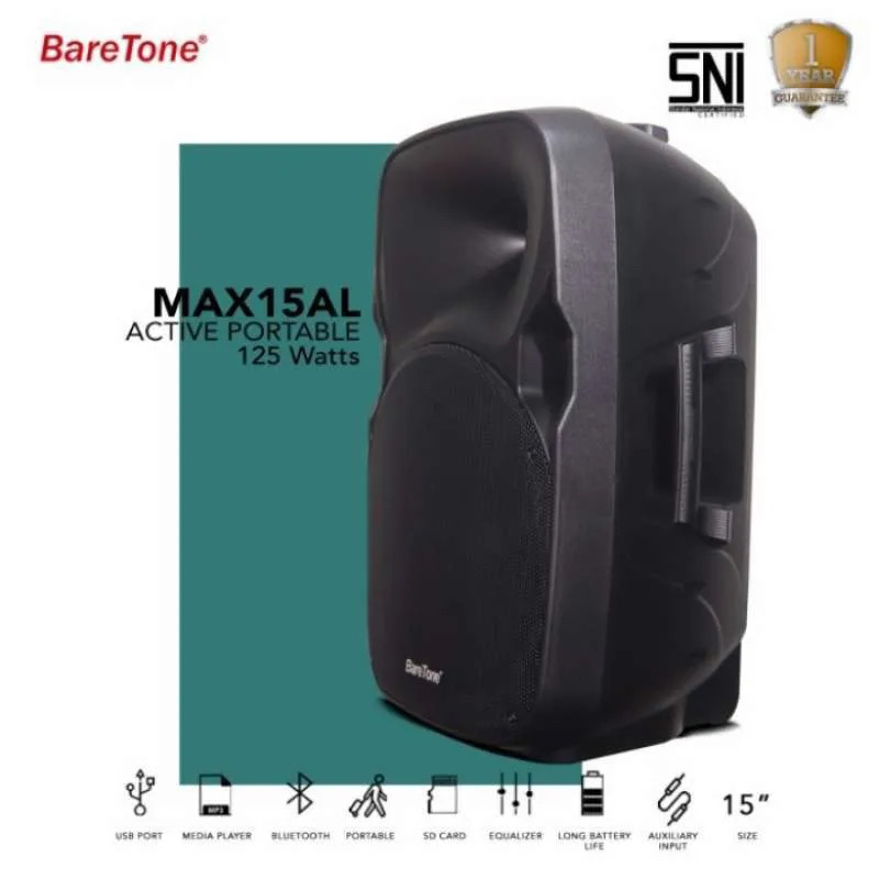 Baretone 15 inch speaker Portable Baretone 15 AL Baretone Max 15 AL Baretone Max 15 AL Baretone 15 inch