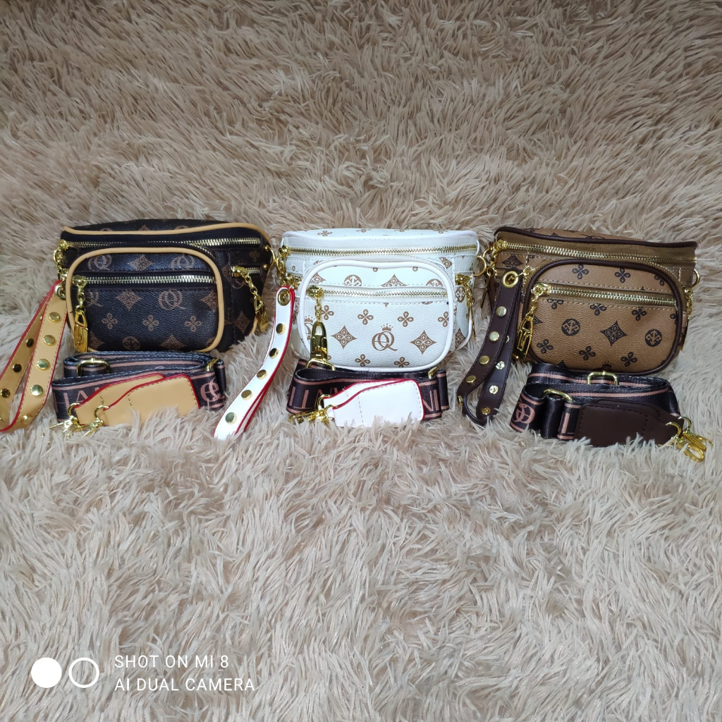 JK 3019 1KG MUAT 3PCS TAS SELEMPANG HANDBAG MOTIF ELEGAN E5180