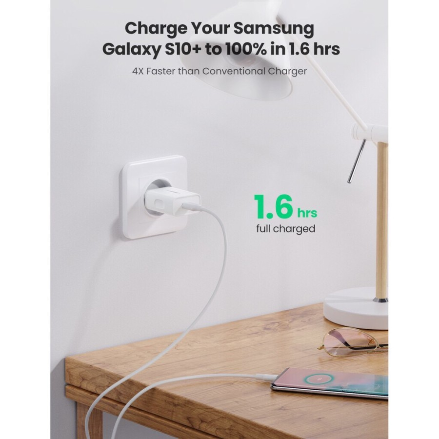 UGREEN ORIGINAL Adaptor Kepala Charger USB 2.4A 18W Fast Charging Quick Charge Qualcomm 3.0 Casan Wall Adapter 2.4 Ampere 2A Ori