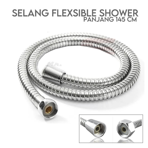 Paket Kepala Shower TURBO Kipas Fan dan Selang Shower Fleksibel 145cm