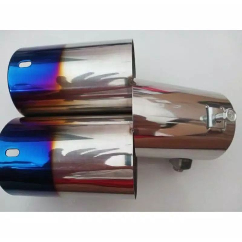 Knalpot 2 Lubang Mobil GRAND ALL NEW JAZZ 2014 Muffler Ujung Knalpot Pelangi Setengah