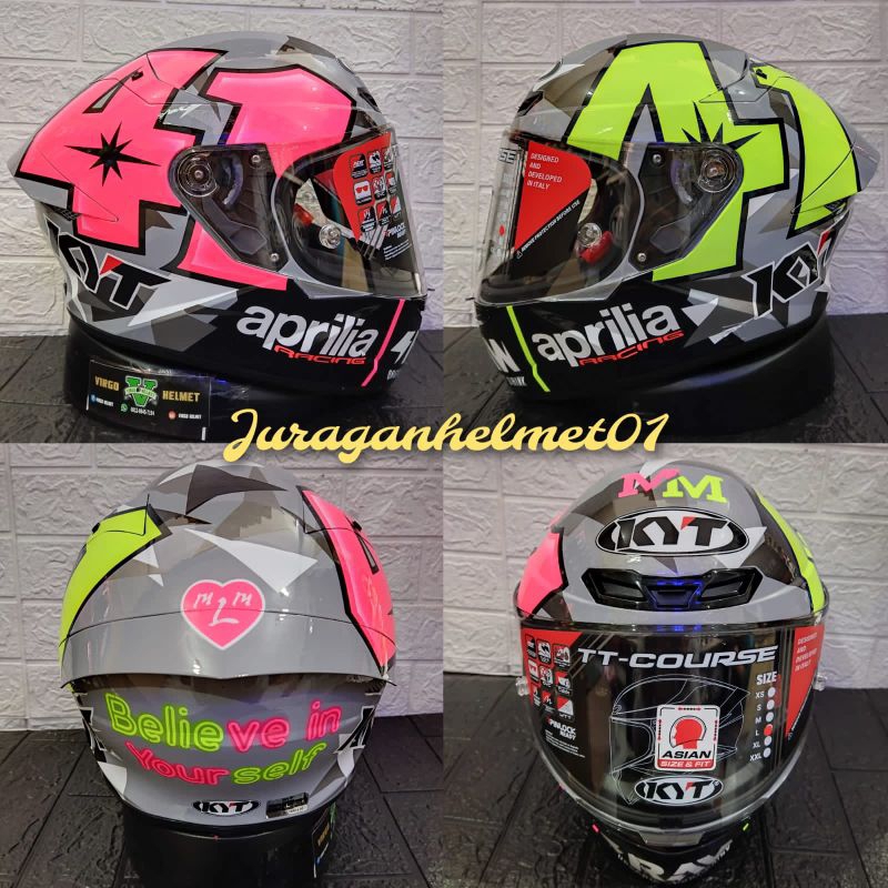 HELM KYT TT COURSE REPAINT ESPARGARO 2019|HELM KYT TTC APRILIA
