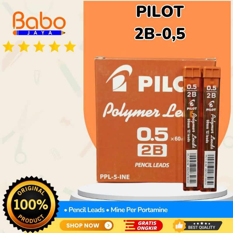 

BABO JAYA Isi Pensil / Reffil Leads 2B Pilot 0,5mm Polymer PPL-5-INE Pensil Mekanik .