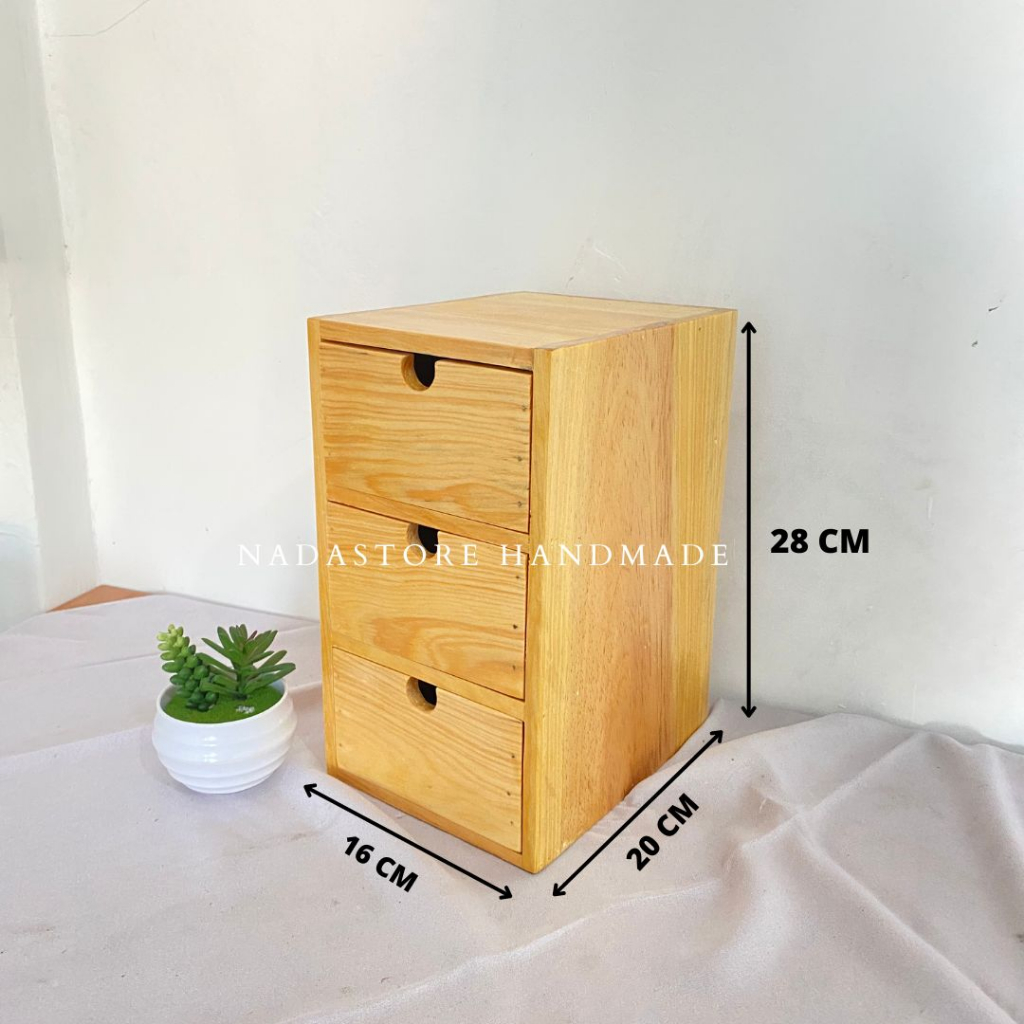 NADASTORE - LACI KAYU RAK SUSUN / MINI STORAGE DESK ORGANIZER / LACI PENYIMPANAN KAYU