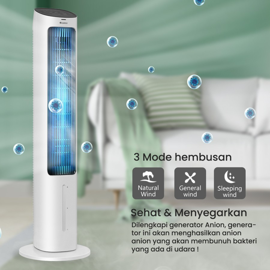 GREE Smart Tower Fan Air Cooler / Penyejuk Udara Portable - GTA-ACOOL4