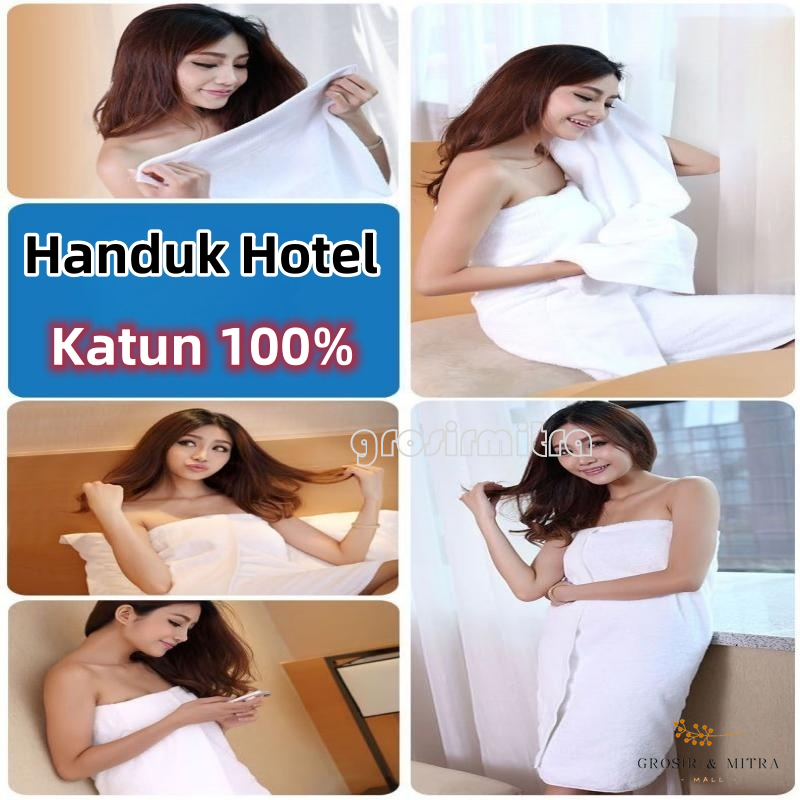 Handuk Hotel Handuk 70X140cm Handuk Putih Katun Handuk Mandi Dewasa Daya Serap Tinggi dan Lembut