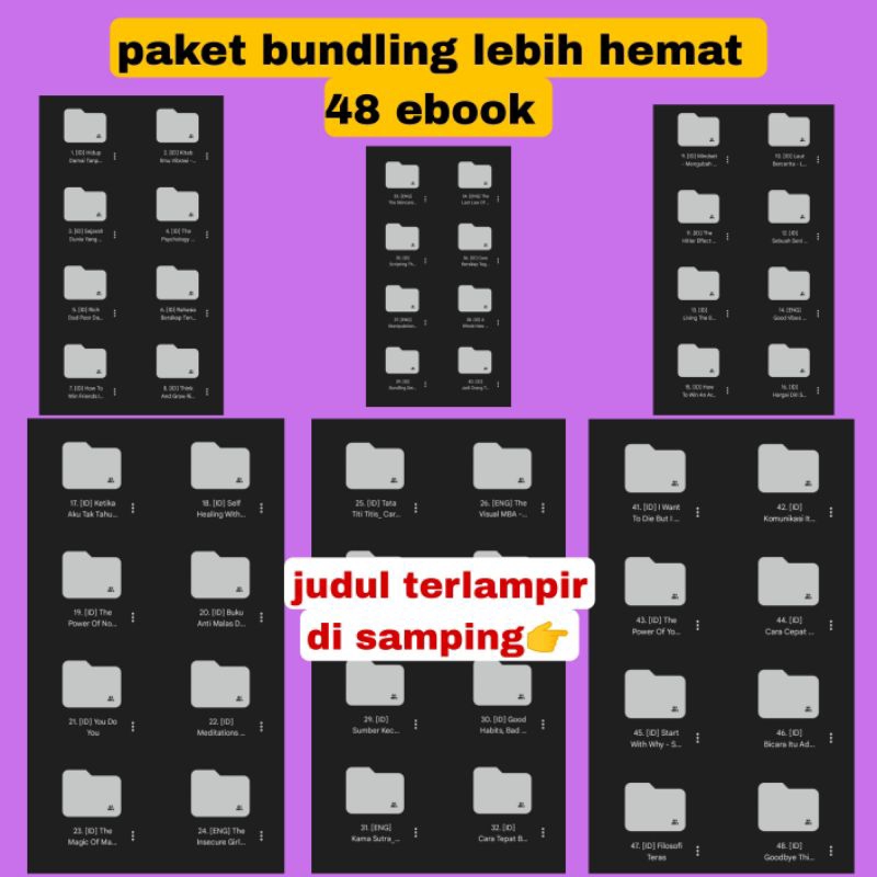 PAKET HEMAT 49 EBOOKK DENGAN JUDUL TERLARIS