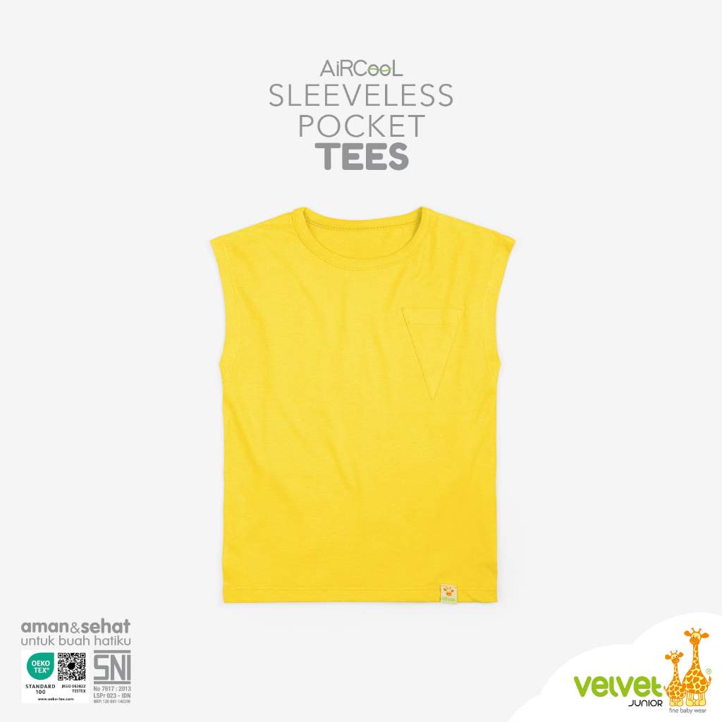 BUY 2 GET 1 FREE Velvet Junior Kaos Anak Laki-Laki - Sleeveless Pocket Tees Series