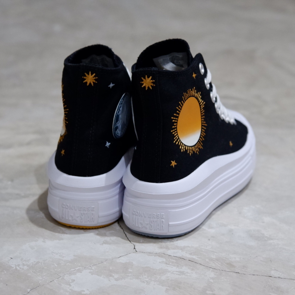 CONVERSE CHUCK TAYLOR ALL STAR HI MOVE BLACK WHITE ORANGE