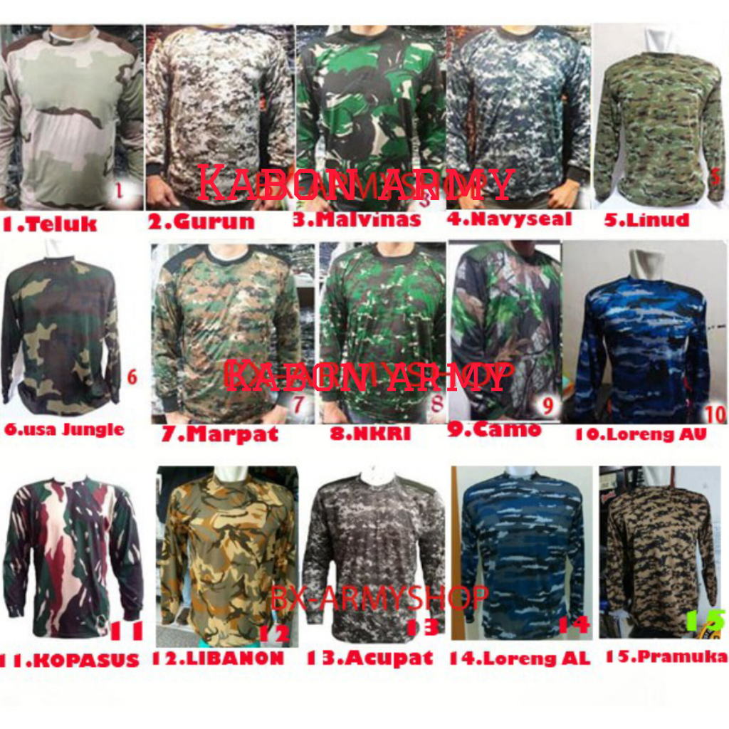 KAOS LORENG-LORENG ARMY LENGAN PANJANG