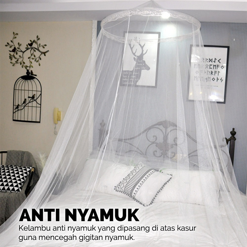 Kelambu Jaring Gantung Tempat Tidur Anti Nyamuk Ukuran 250x60cm Perlengkapan Rumah Aksesoris Tempat Tidur Import - C1 - 88_Blanket Store