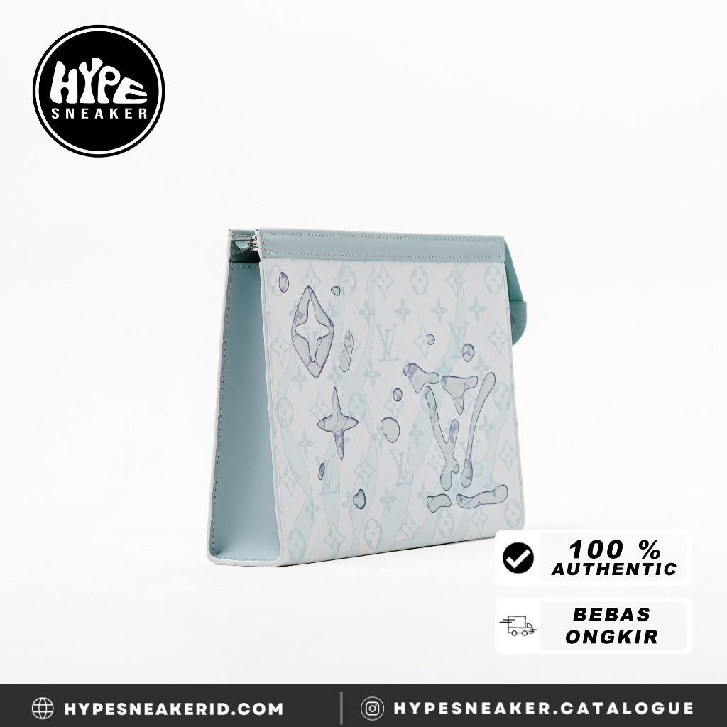 Tas LV AQUA BLUE POCHETTE CLUTCH 100% ORIGINAL