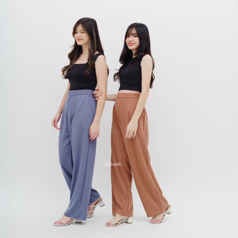 (M-XXL) Caily Highwaist Loose Knit Pants Valiable