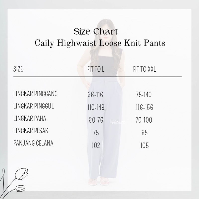 (M-XXL) Caily Highwaist Loose Knit Pants Valiable