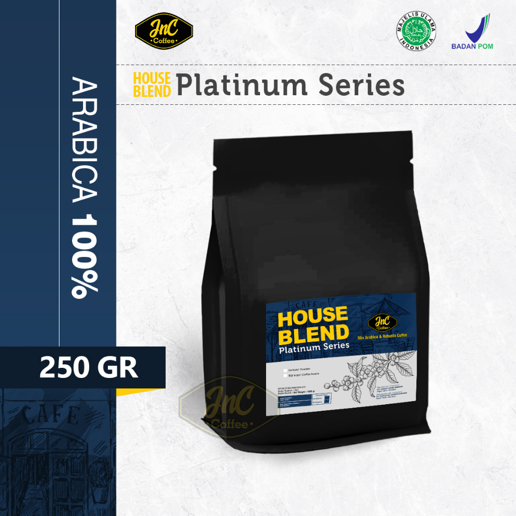 JnC Platinum House Blend 250 Gr 100% Arabica For Kopi Susu Espresso