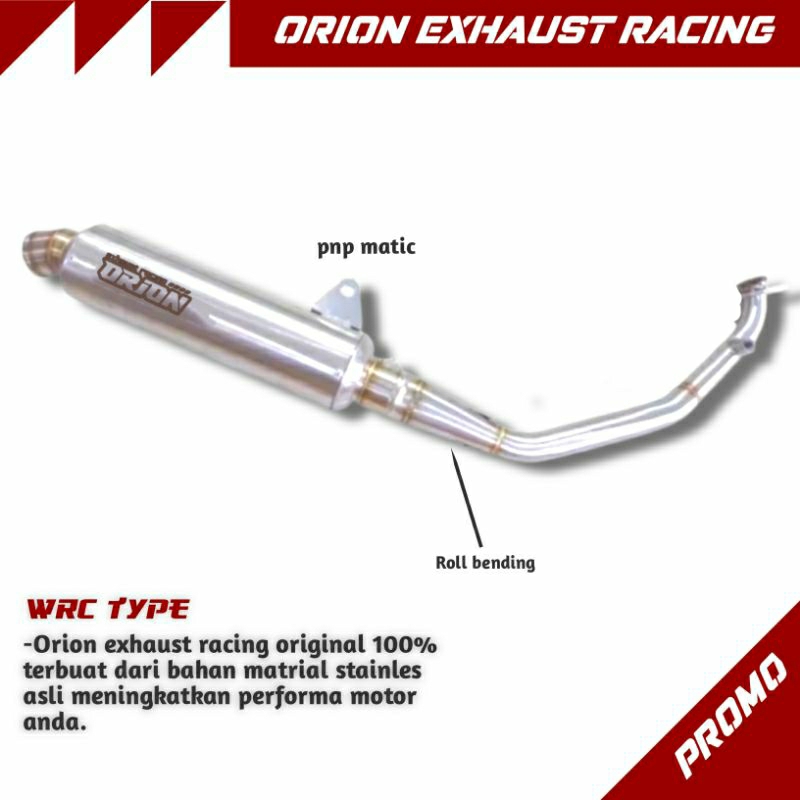 knalpot racing matic aerox, nmx, pcx, vario, scoopy original orion type wrc
