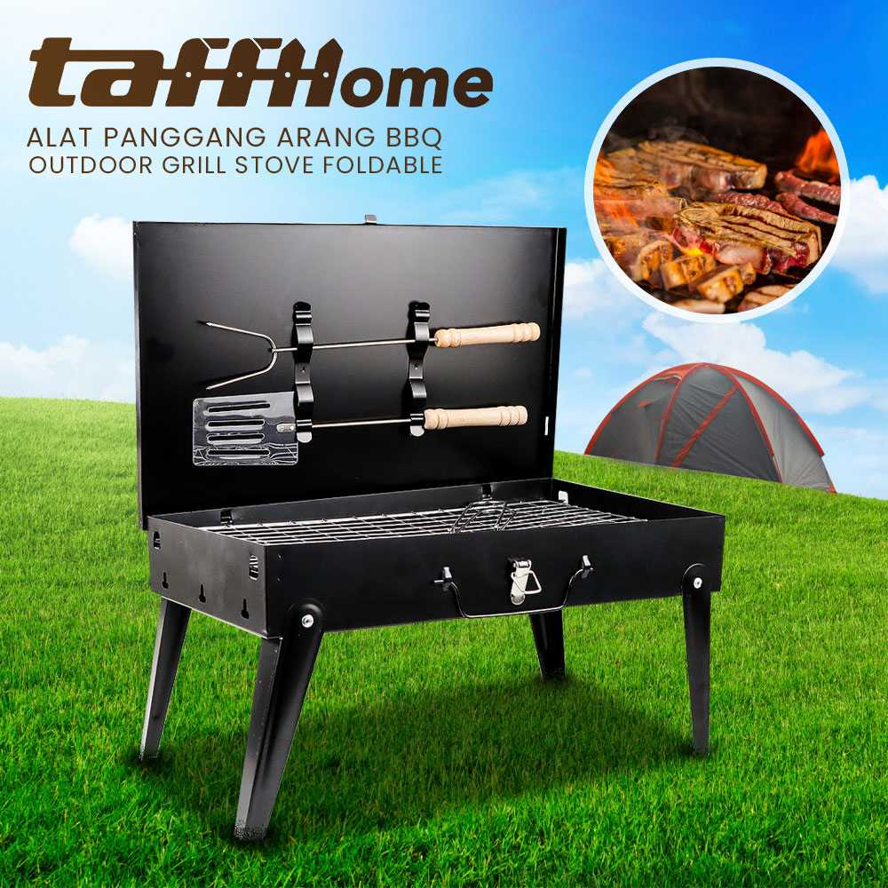 Alat Panggang Arang BBQ Outdoor Grill Stove Foldable Panggangan Daging Barbeque Desain Lipat Portable Berkualitas